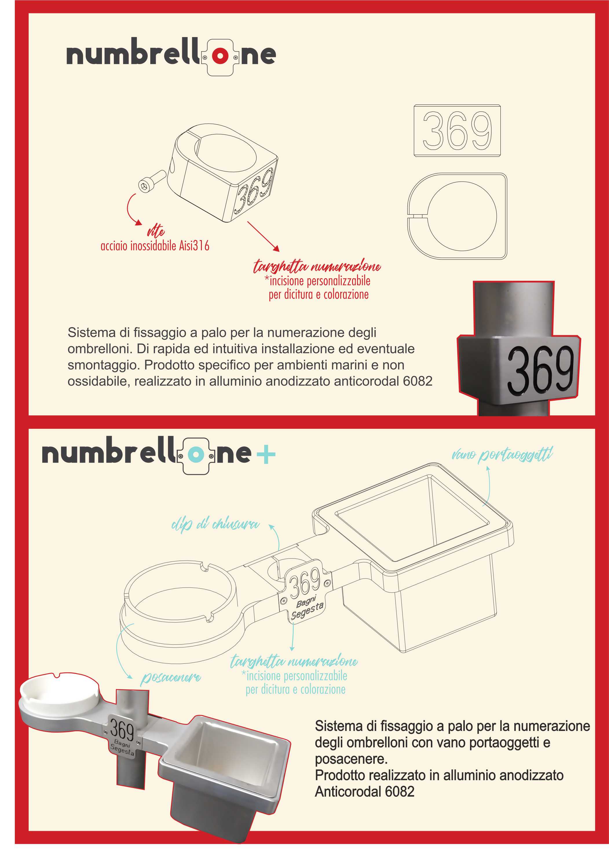 Numbrellone Numeratore per Ombrelloni Numerazione per ombrelloni